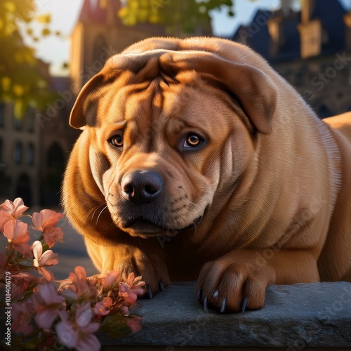 portrait of a dog in the park