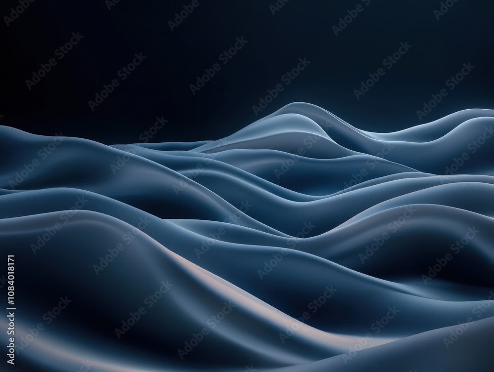 Obraz premium abstract waves in soft blue tones creating a serene atmosphere