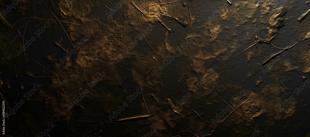 Obraz premium gold and black cracked wall texture background 15