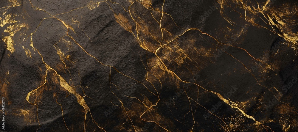Fototapeta premium gold and black cracked wall texture background 12
