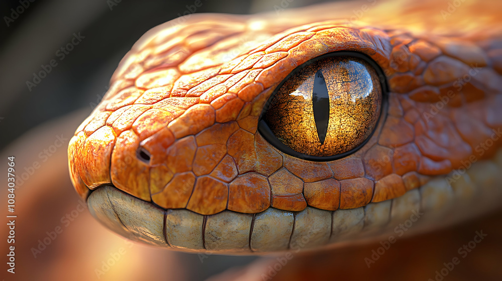 Fototapeta premium Closeup 3D Render of a Snake Eye