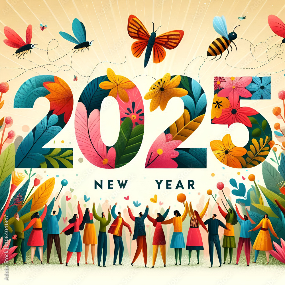 Obraz premium Illustration art for upcoming new year 2025