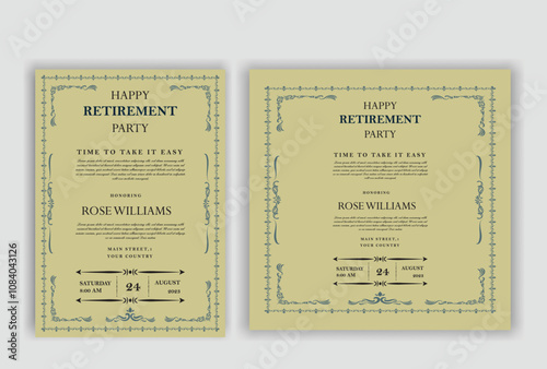 Happy retirement party invitation flyer design 