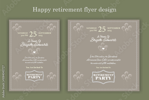 Happy retirement party invitation flyer design 