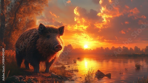 Boar Looking forward nature scenery wallpaper images photo