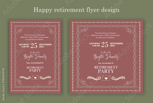 Happy retirement party invitation flyer design 