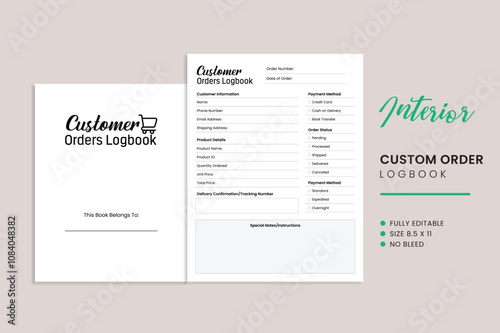 Customer Orders Logbook Kdp Interior Template photo