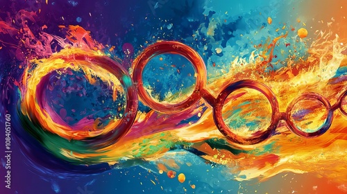 Vibrant Abstract Art: A Dynamic Celebration of Color and Movement
