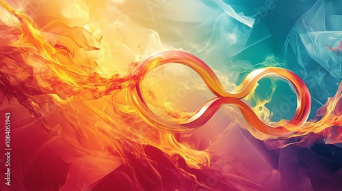 Dynamic Infinity: A Vivid Exploration of Abstract Flames and Colors