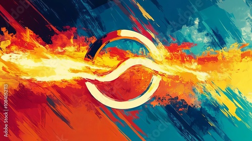 Dynamic Abstract Energy Art with Vibrant Color Blends and Striking Visual Impact