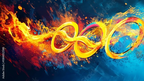 Dynamic Infinity: A Vibrant Abstract Representation of Energy and Motion