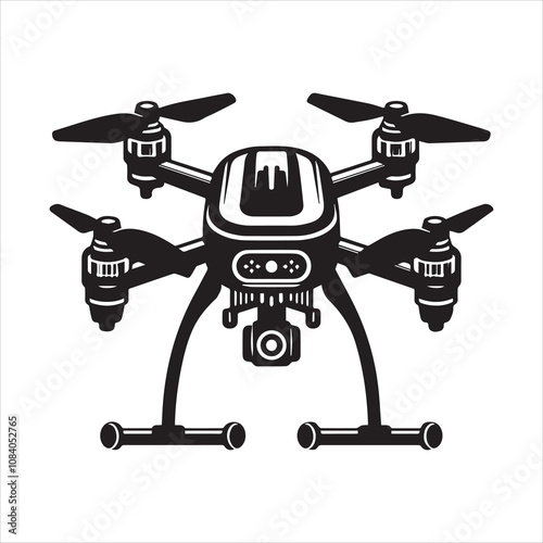 Drone Illustration Vector - Silhouette Clipart for Creatives
