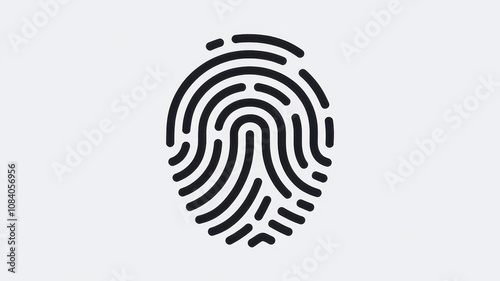 Stylized black fingerprint illustration on a light background, symbolizing identity and security.