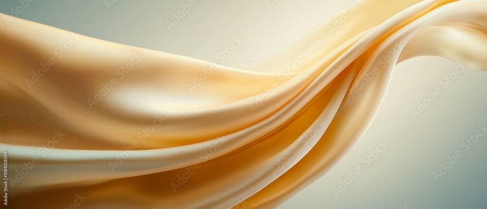 Obraz premium A close up of a yellow and white fabric blowing in the wind
