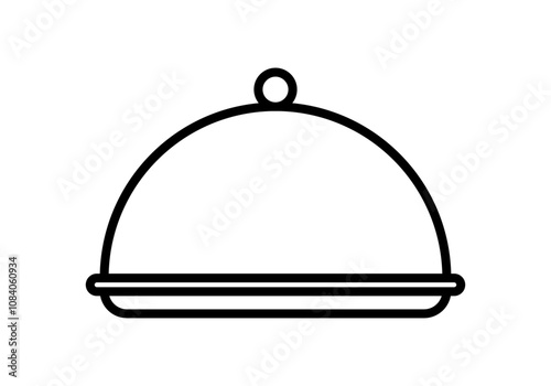 Icono negro de bandeja con plato