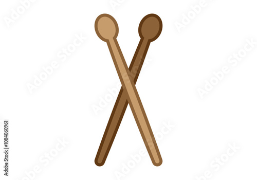Dos baquetas de madera para instrumentos