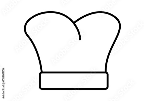 Icono negro de gorro de chef de cocina