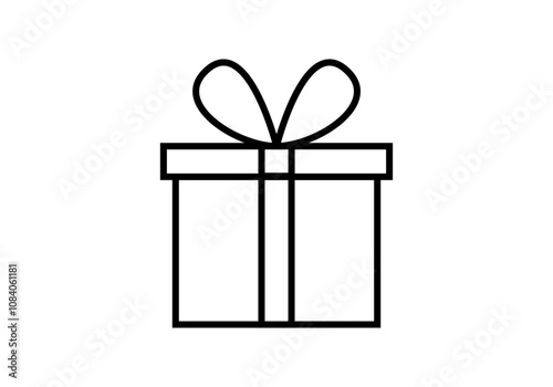 Icono negro de caja de regalo con lazo