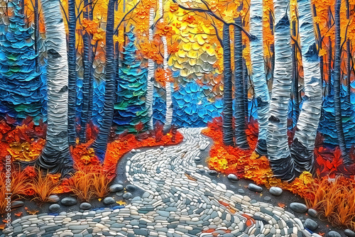 An autumn trees with orange...