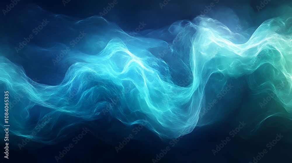 Fototapeta premium Abstract background with blue lines and waves