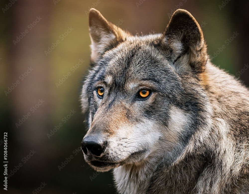 Fototapeta premium Grey Wolf (Canis lupus) Portrait