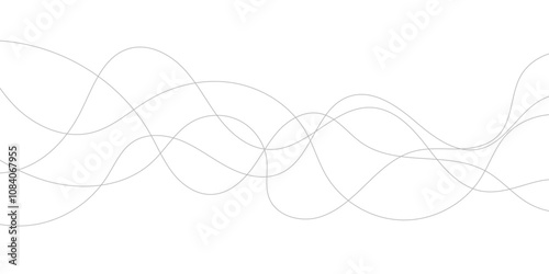 Gray wave curve lines abstract background with flowing particles. Digital energy waves technology concept. Modern backdrop design for business, presentation, banner.
