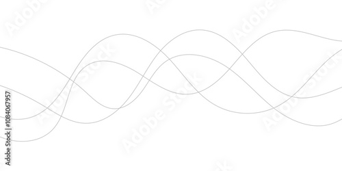 Gray wave curve lines abstract background with flowing particles. Digital energy waves technology concept. Modern backdrop design for business, presentation, banner.