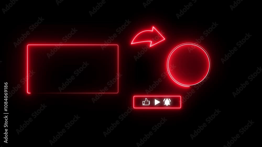  neon end screen. Subscribe button and outro for gaming and video channels Youtube End screen Outro Card subscribe to my channel 