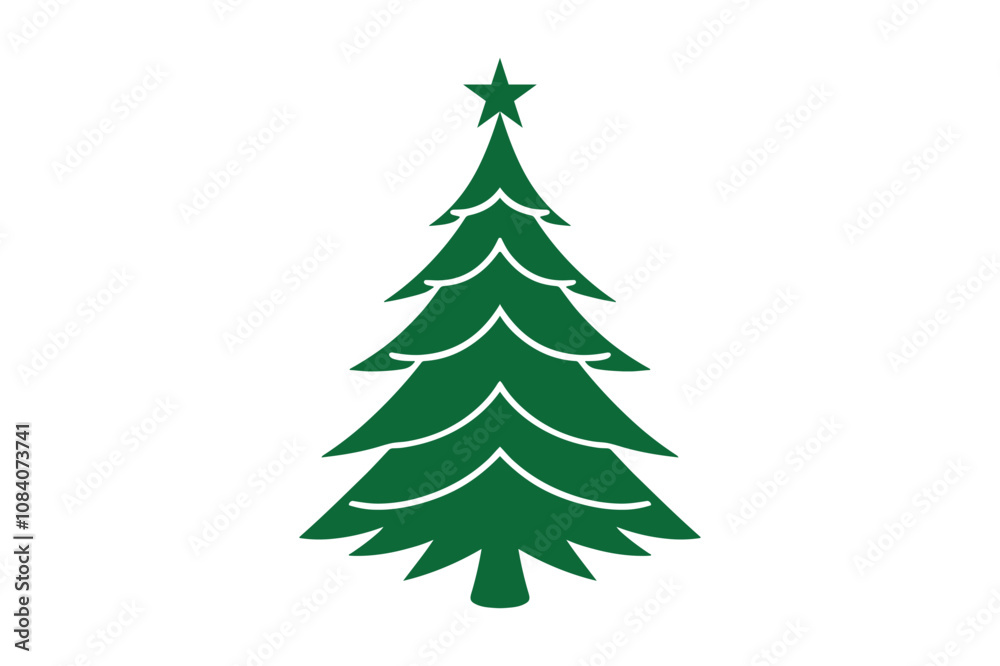 Obraz premium Christmas tree vector silhouette art illustration, pine tree silhouette 