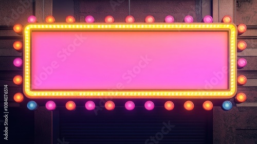 Bright Neon Casino Sign with Colorful Lights