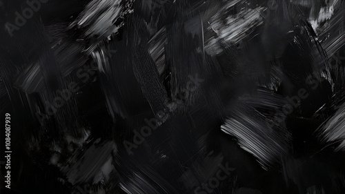 a seamless pattern of dark grungy paint brush smudges on a black background