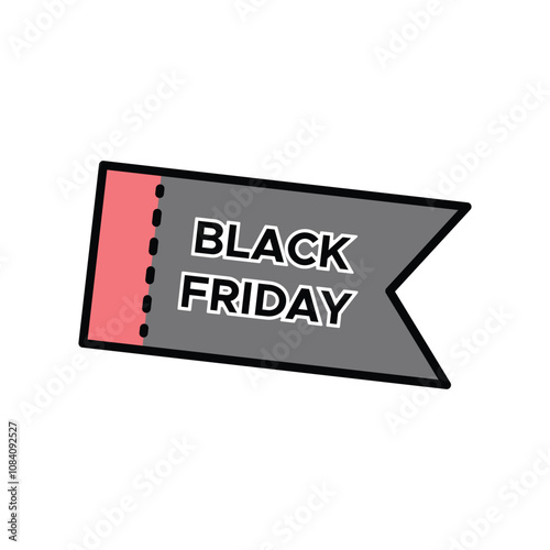 Black friday tag icon, vector illustration, filled style, best used for web