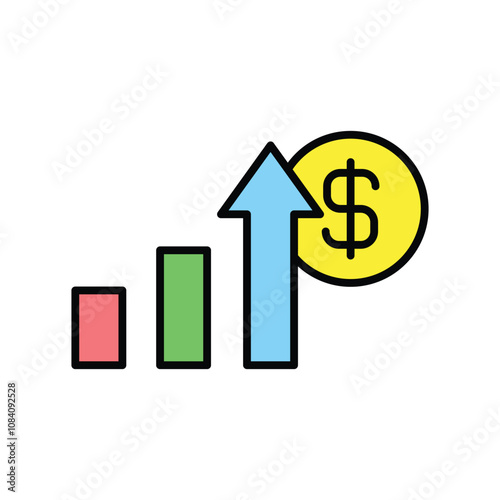 Profit icon, vector illustration, filled style, best used for web