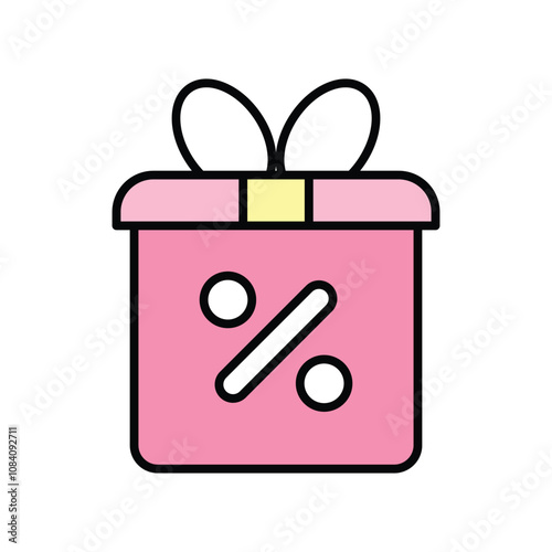 Gift icon, vector illustration, filled style, best used for web