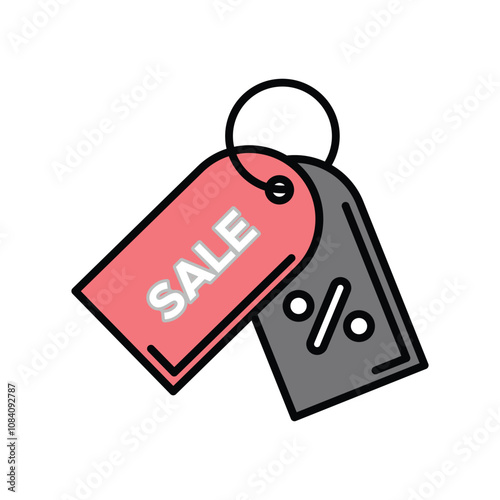 Discount badge icon, vector illustration, filled style, best used for web