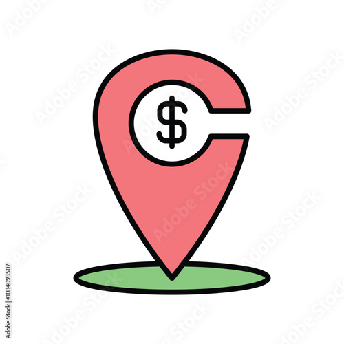 Location icon, vector illustration, filled style, best used for web