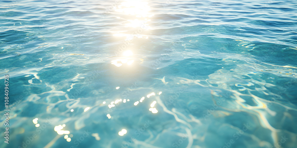 Obraz premium Sunlit Clear Blue Ocean Water