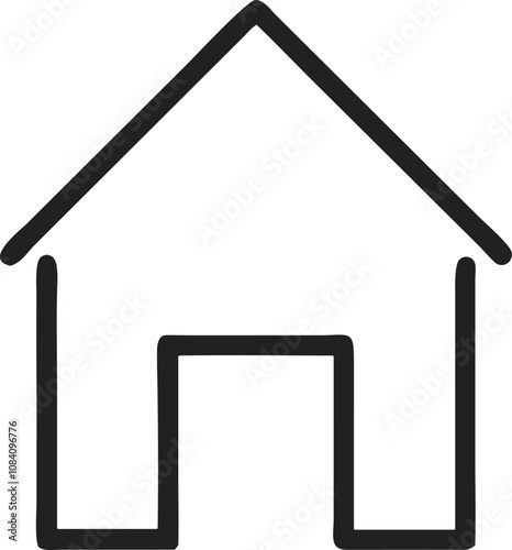 home icon house icon line art outline vector on a white background