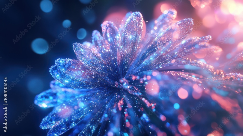 Fototapeta premium Blue colorful fireworks
