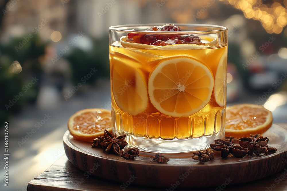 Φωτογραφία A glass of orange juice with a few slices of orange on top