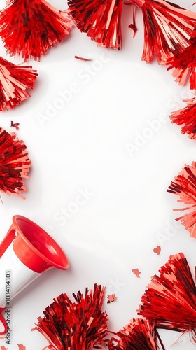 cheerleaders' pompoms flatlay
