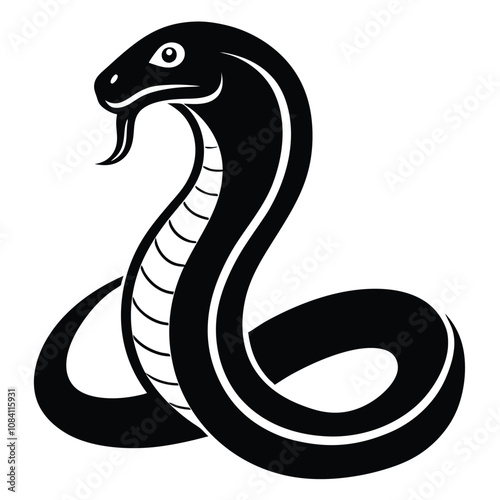 Solid color Habu Snake animal vector design