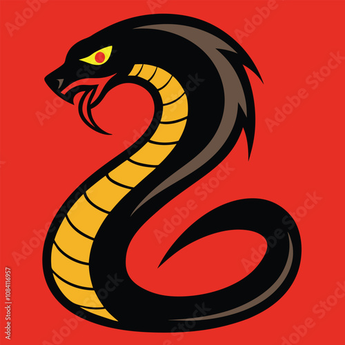 Solid color Habu Snake animal vector design