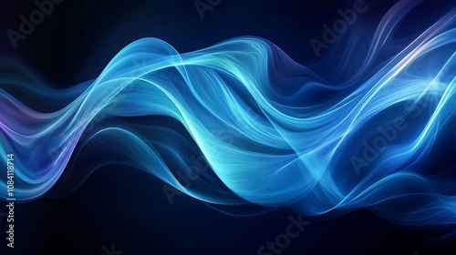 Abstract blue lines background with a wavy patter, Background line wave