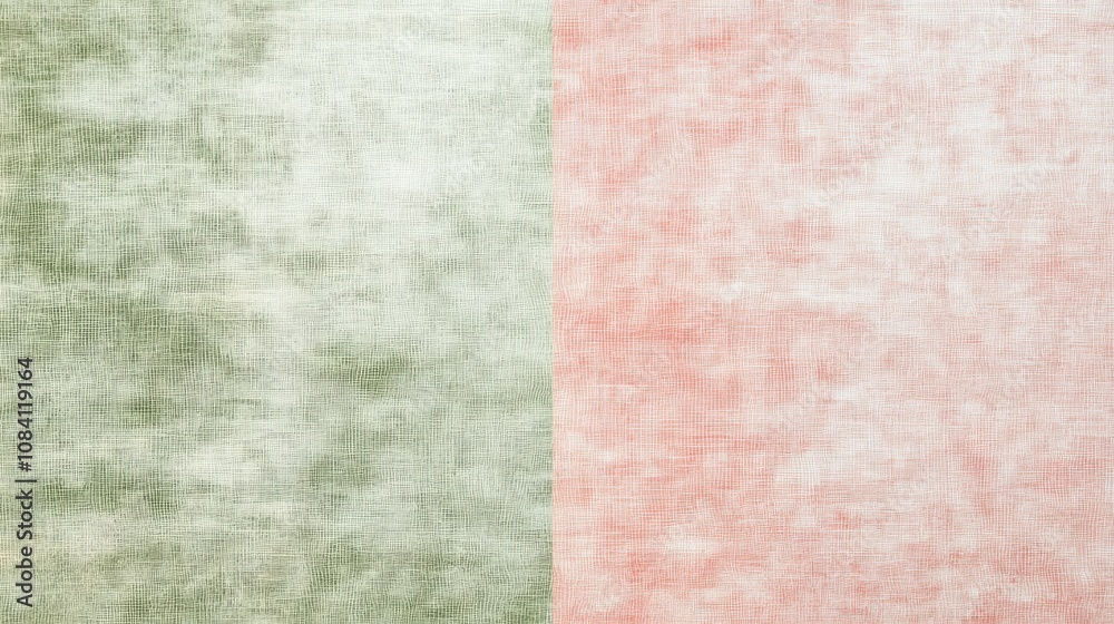 Fototapeta premium Green and pink fabric background creating a split screen effect, ideal for design projects, websites, presentations, and more