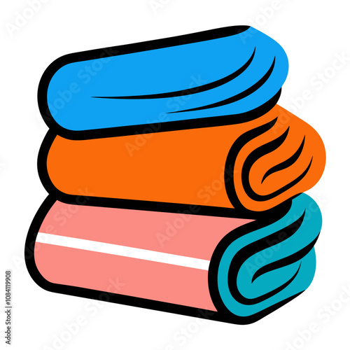 Colorful Towel Clipart Elements.