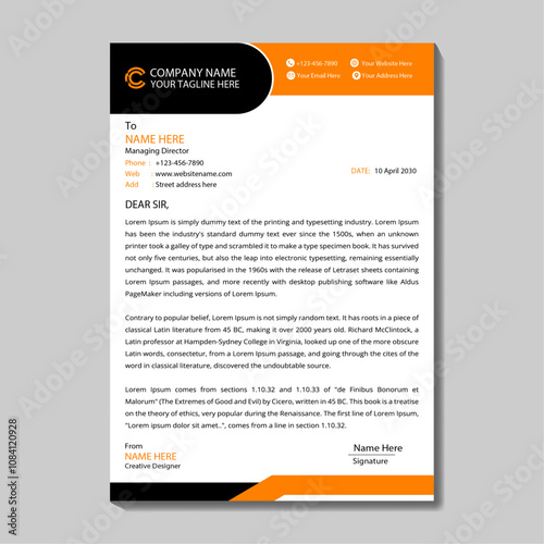 Professional corporate business letterhead design template