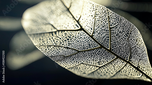 Close-up of an artificial leaf technology showing intricate designs for optimal sunlight capture  photo