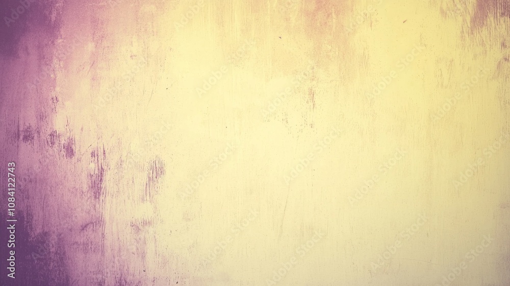 Obraz premium Gradient background going from purple to yellow, featuring a textured surface, creating a vintage and distressed aesthetic, suitable for various design projects