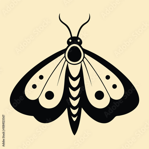 Solid color Gypsy Moth animal vector design